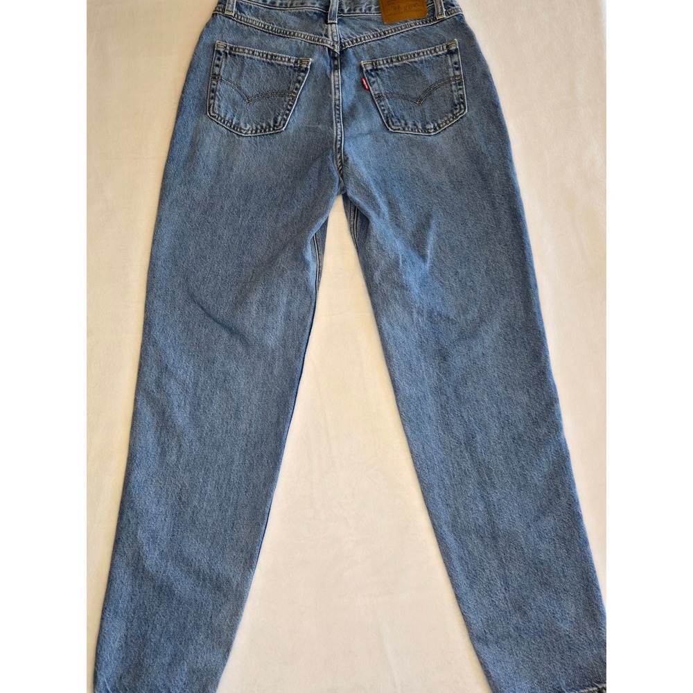 Levis Premium 80s Mom Jeans High Rise Tapered Blue Denim 27 - Picture 8 of 11